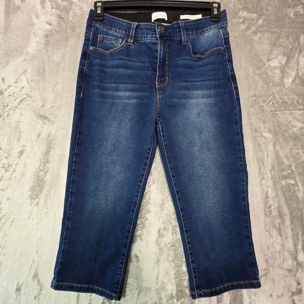 Angels Forever Young Everluxe Sculpt Capri Jeans Blue Indigo Women 8/29
